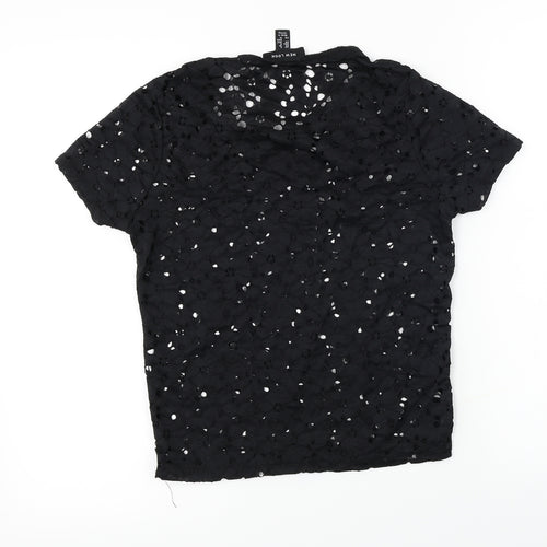 New Look  Womens Black Floral  Basic T-Shirt Size 8