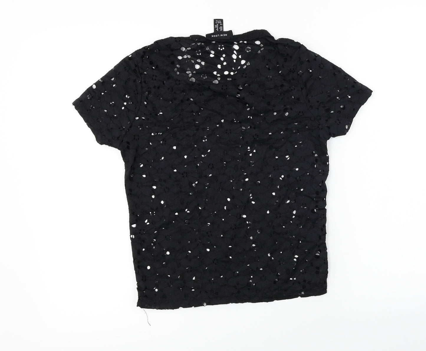 New Look  Womens Black Floral  Basic T-Shirt Size 8
