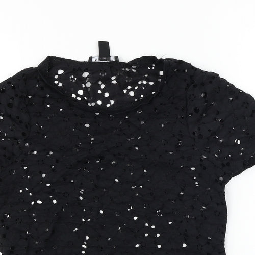 New Look  Womens Black Floral  Basic T-Shirt Size 8