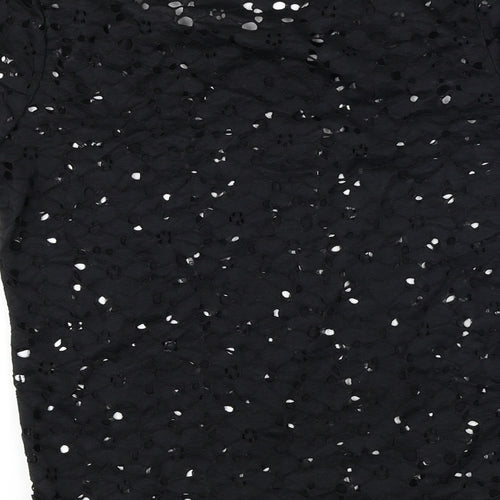 New Look  Womens Black Floral  Basic T-Shirt Size 8