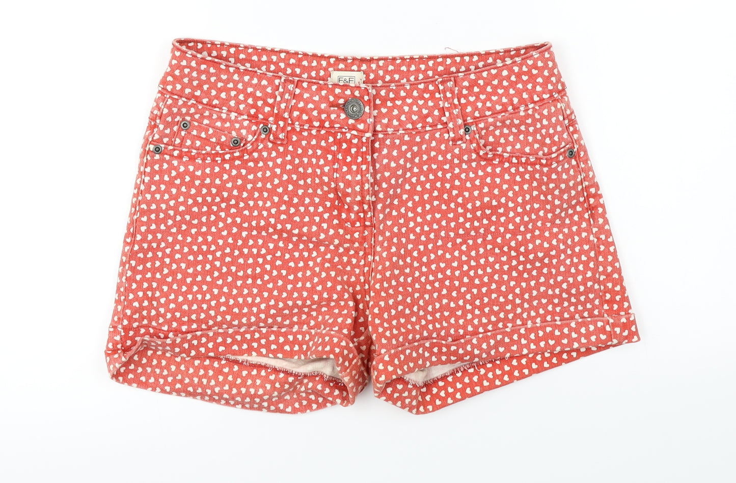F&F Womens Red   Cut-Off Shorts Size 28 in