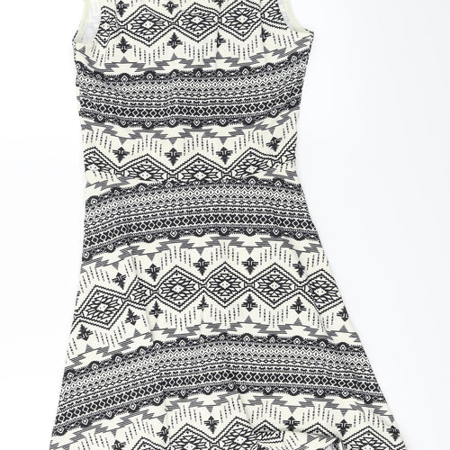 H&M Womens Ivory Herringbone  A-Line  Size 10