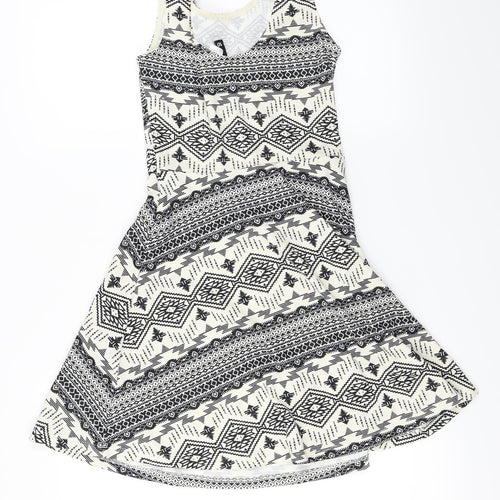 H&M Womens Ivory Herringbone  A-Line  Size 10