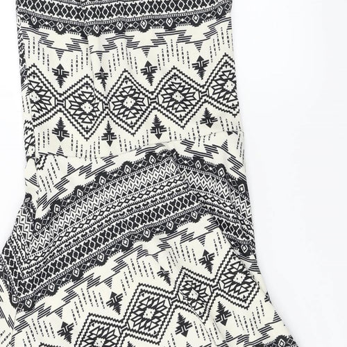 H&M Womens Ivory Herringbone  A-Line  Size 10
