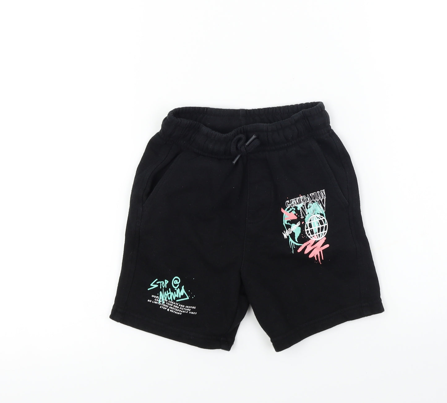 George  Girls Black   Sweat Shorts Size 4-5 Years