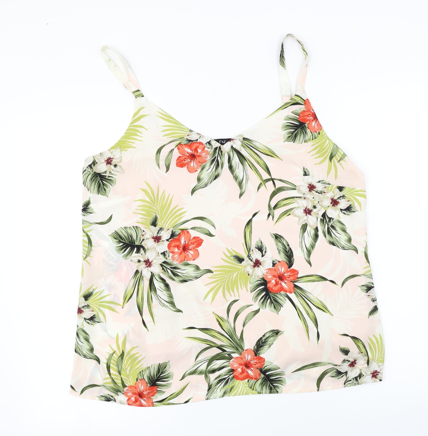 F&F Womens Pink Floral  Basic Blouse Size 14