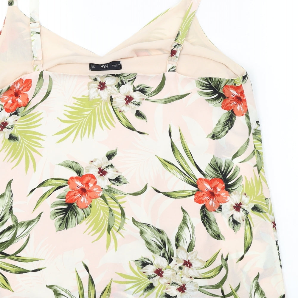 F&F Womens Pink Floral  Basic Blouse Size 14