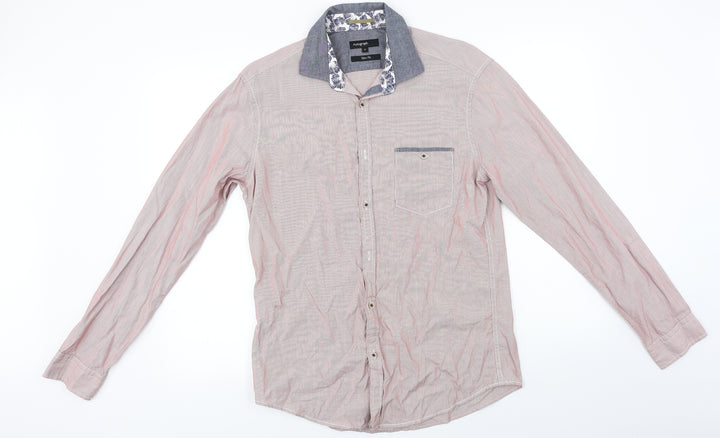 Atmosphere Mens Red Striped Button-Up Size M