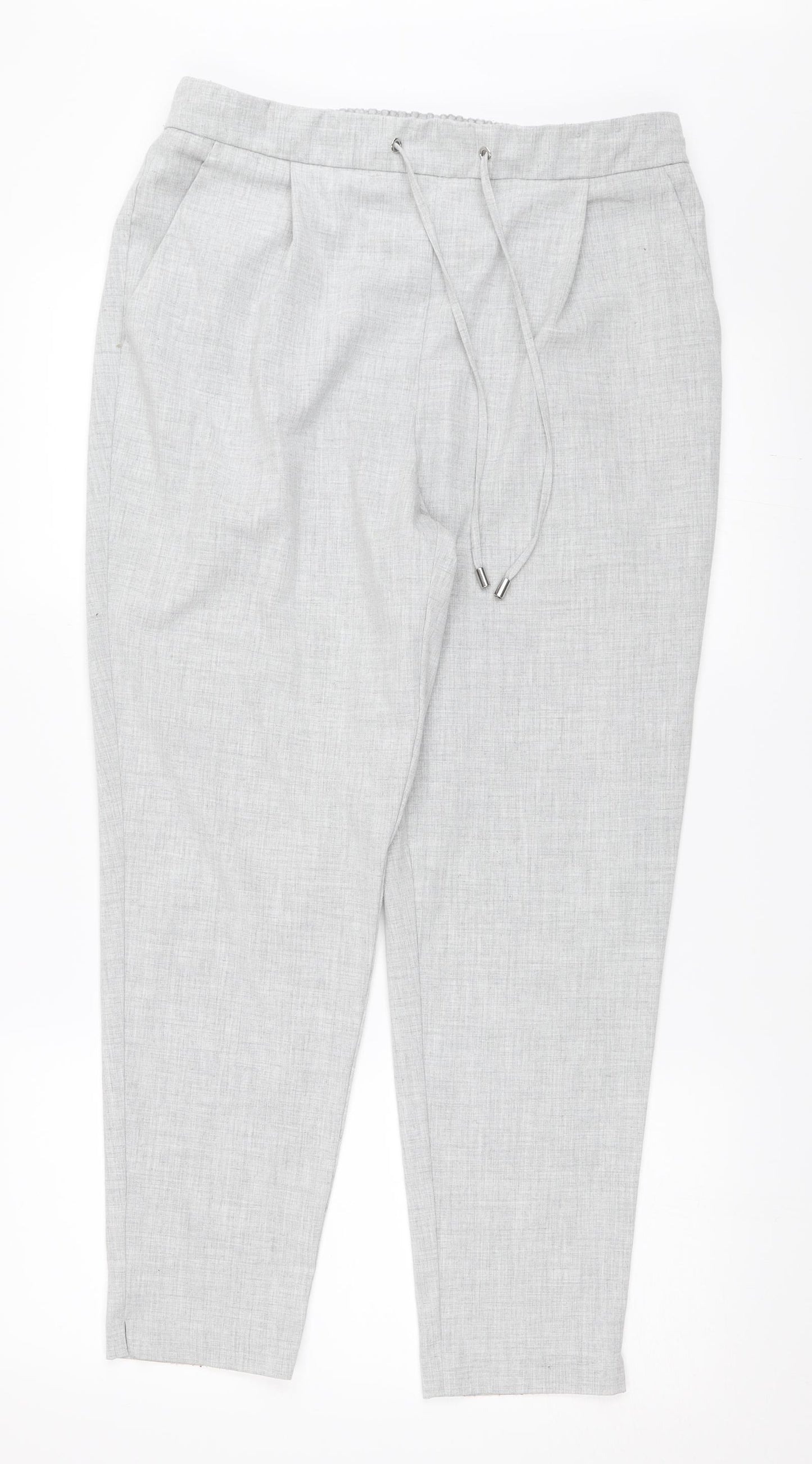 F&F Womens Grey   Capri Trousers Size 14 L26.5 in