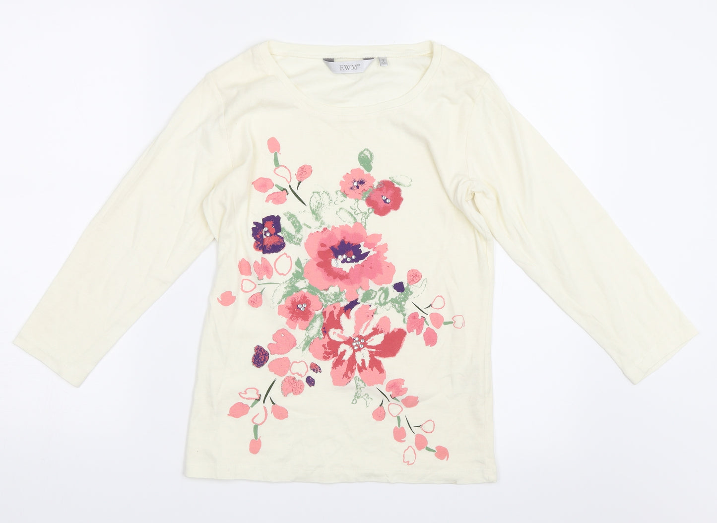 EWM Womens Ivory   Basic T-Shirt Size 10