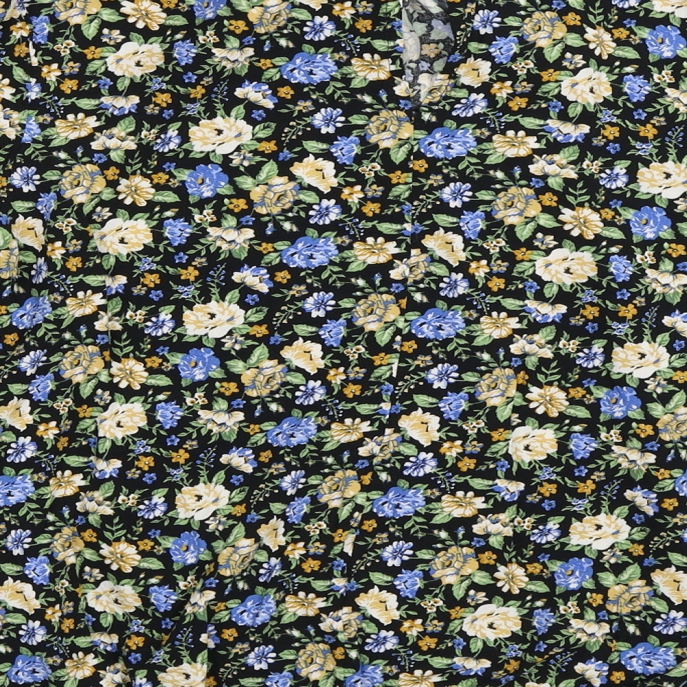 George Womens Black Floral  Basic Blouse Size 12