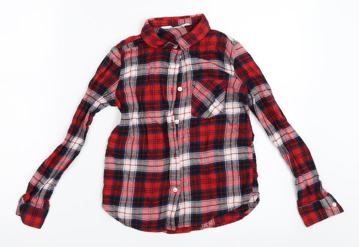 H&M Boys Red Check Basic Button-Up Size 7-8 Years