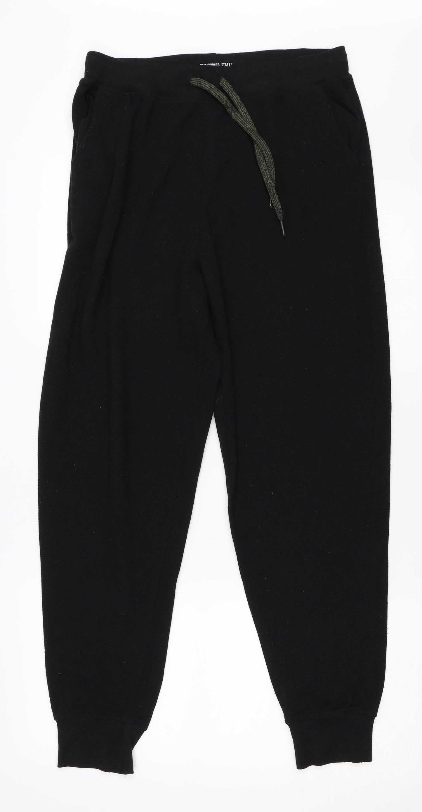 Cedar Wood State Mens Black   Jogger Trousers Size S L28 in