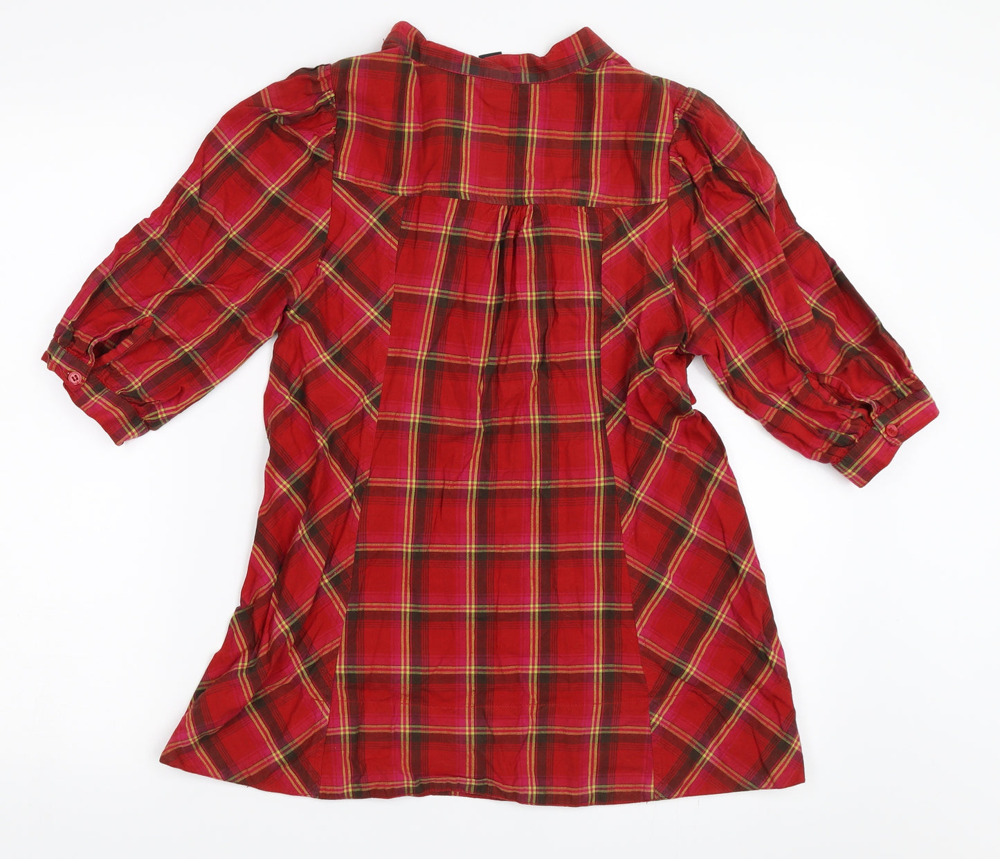 H&M Womens Red Check  Basic Blouse Size 34