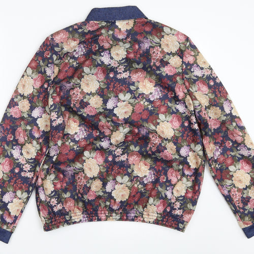 Heather Valley Womens Blue Floral  Pullover Sweatshirt Size 14