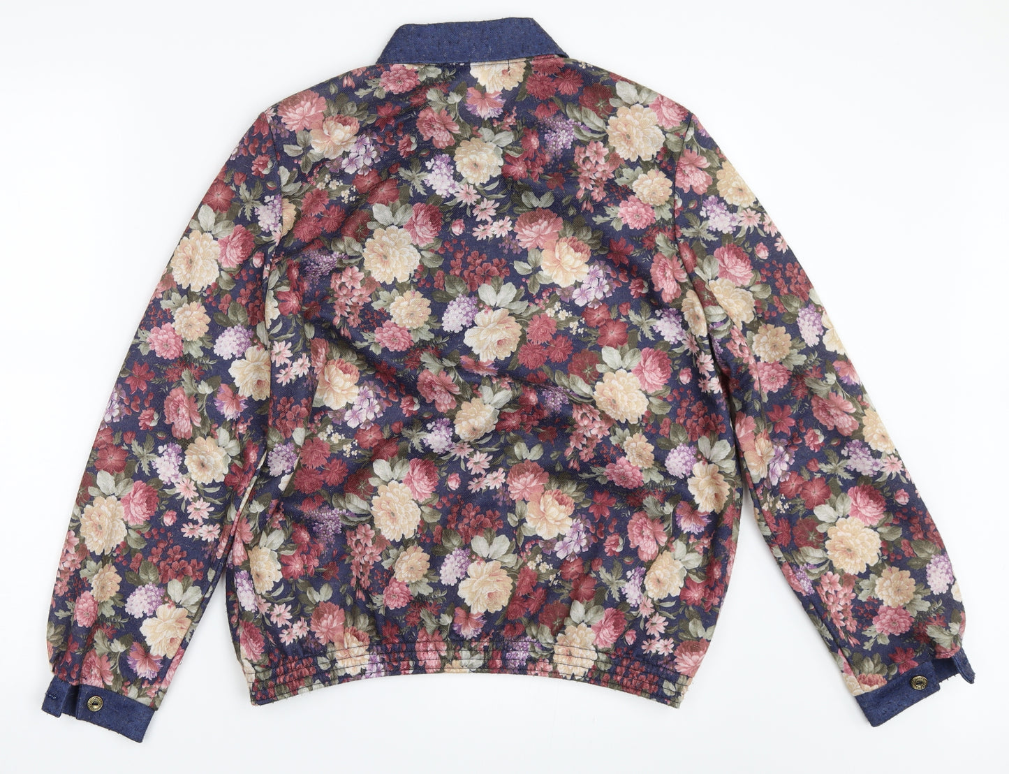 Heather Valley Womens Blue Floral  Pullover Sweatshirt Size 14