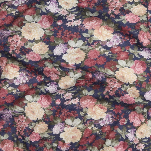 Heather Valley Womens Blue Floral  Pullover Sweatshirt Size 14