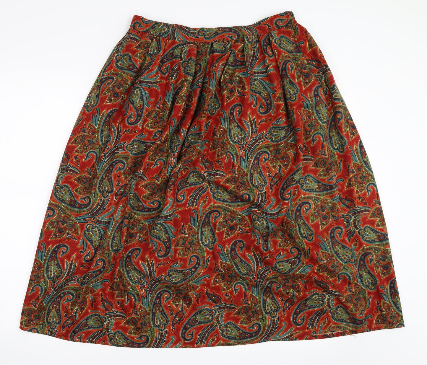 MYB Womens Red Paisley  Flare Skirt Size 14
