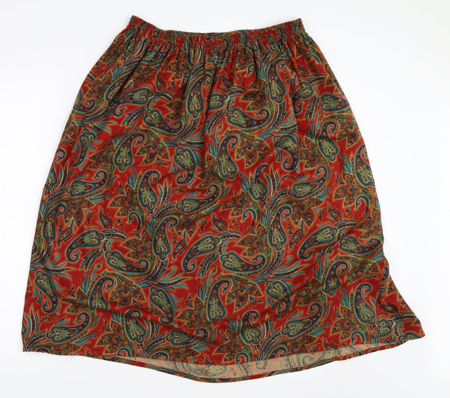 MYB Womens Red Paisley  Flare Skirt Size 14