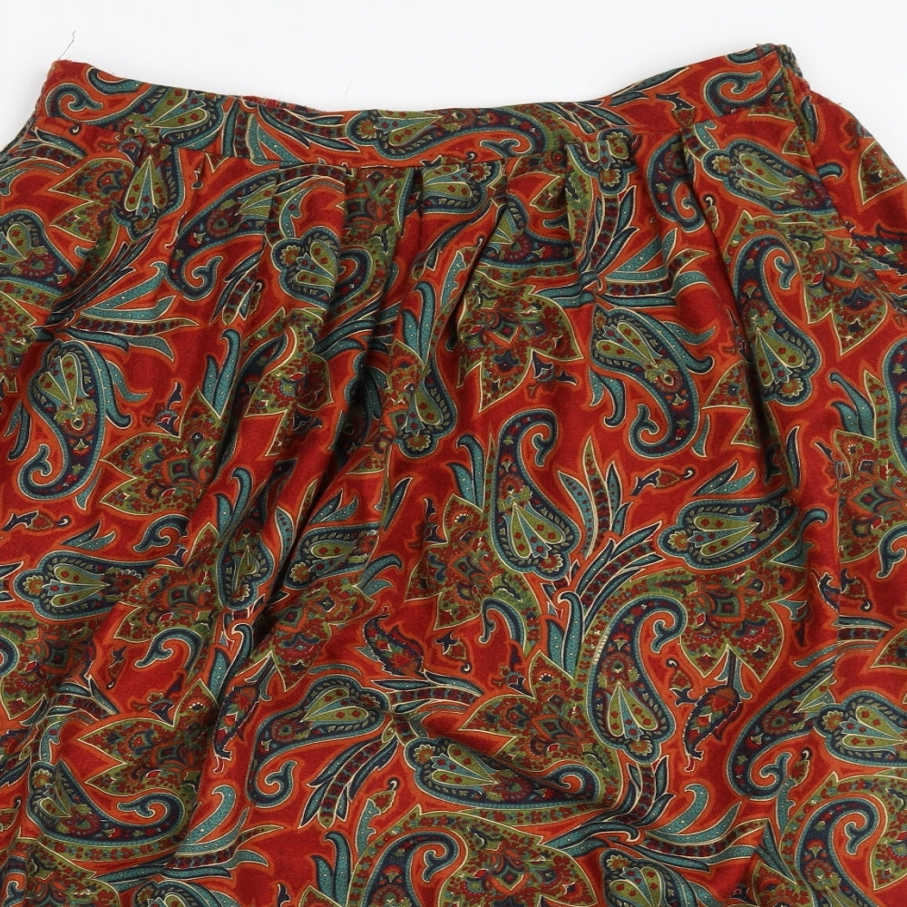 MYB Womens Red Paisley  Flare Skirt Size 14
