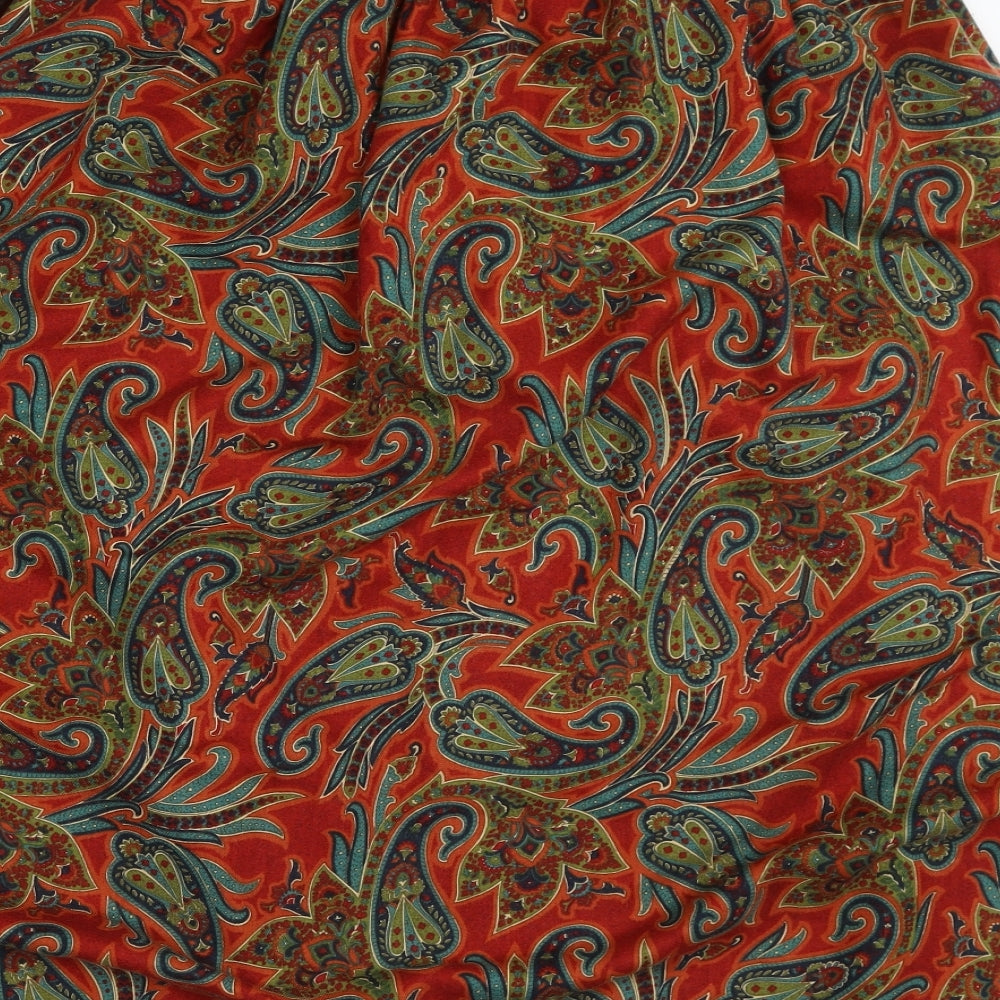 MYB Womens Red Paisley  Flare Skirt Size 14