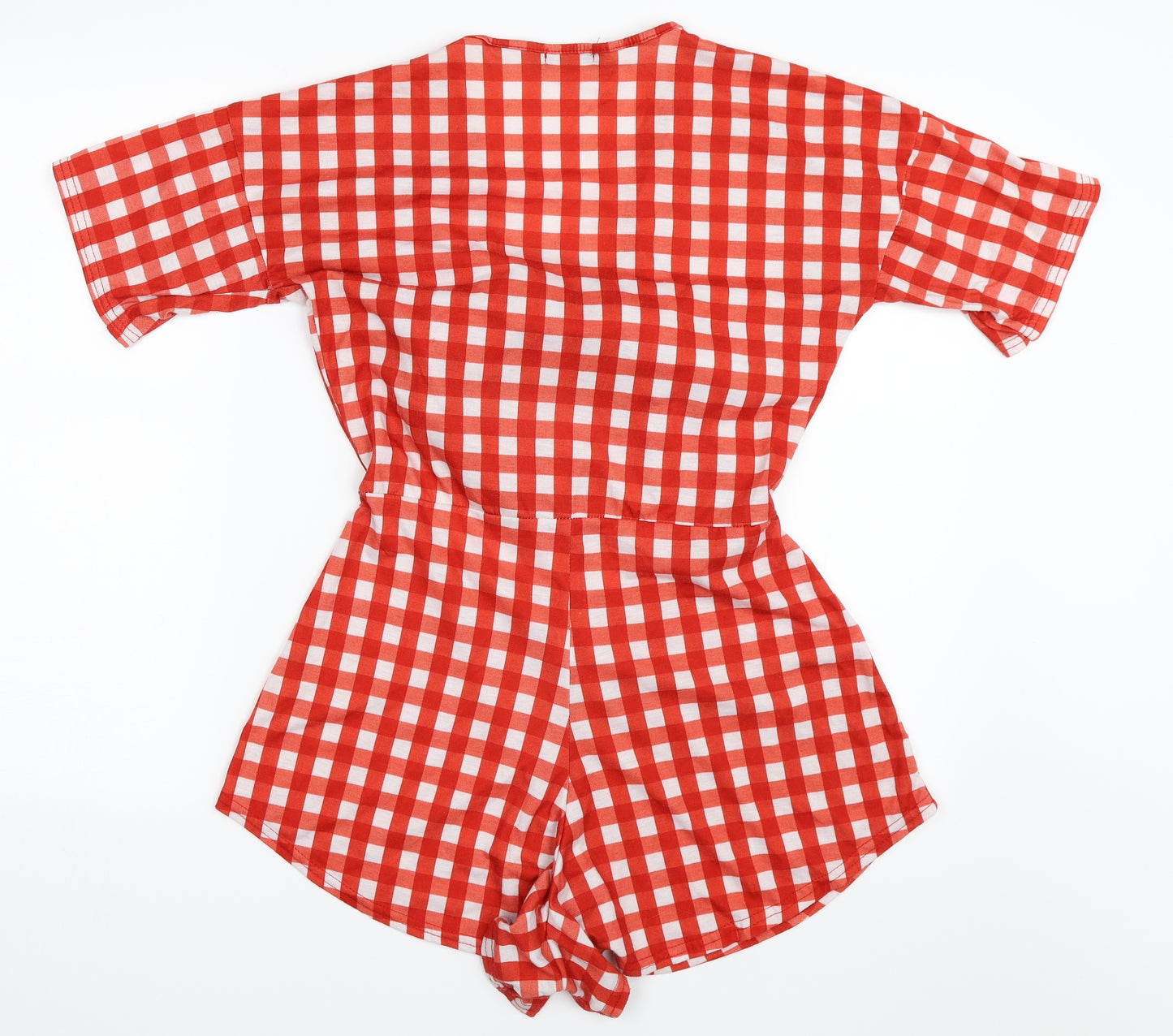 PRETTYLITTLETHING Womens Red Check  Playsuit One-Piece Size 12