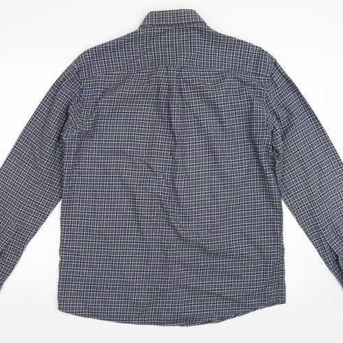 Marks and Spencer Mens Blue Check   Button-Up Size M