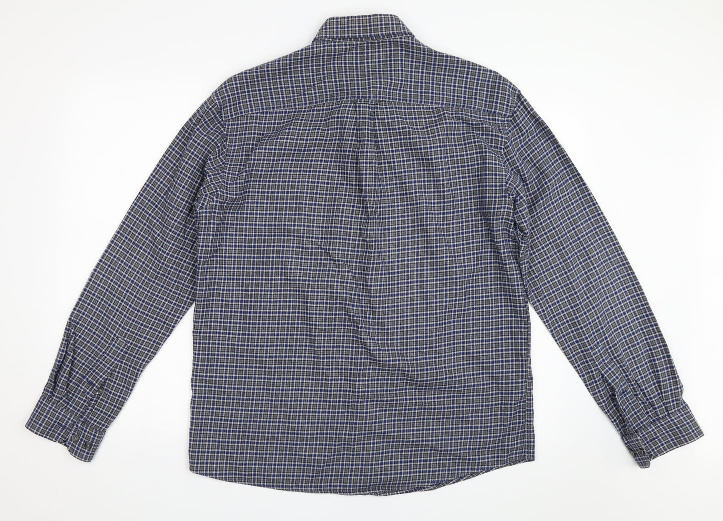Marks and Spencer Mens Blue Check   Button-Up Size M