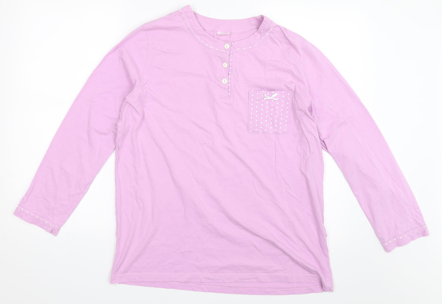 Damart Womens Purple Solid  Top Pyjama Top Size M