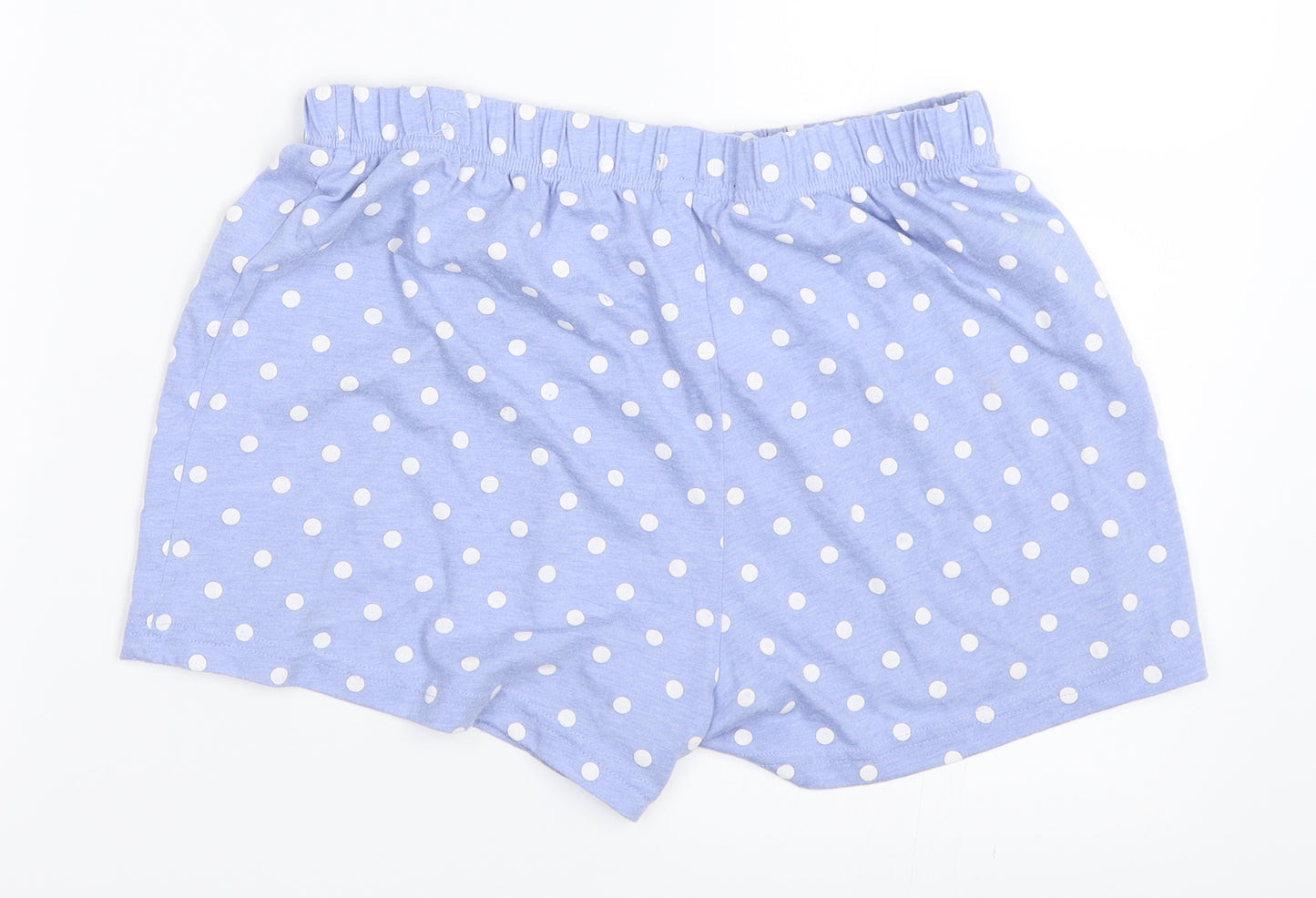 F&F Womens Blue Polka Dot  Top Pyjama Pants Size 8  - pyjama shorts