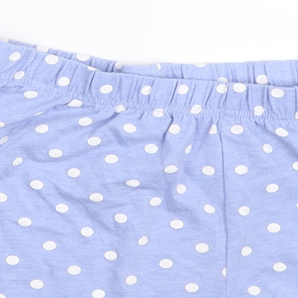 F&F Womens Blue Polka Dot  Top Pyjama Pants Size 8  - pyjama shorts