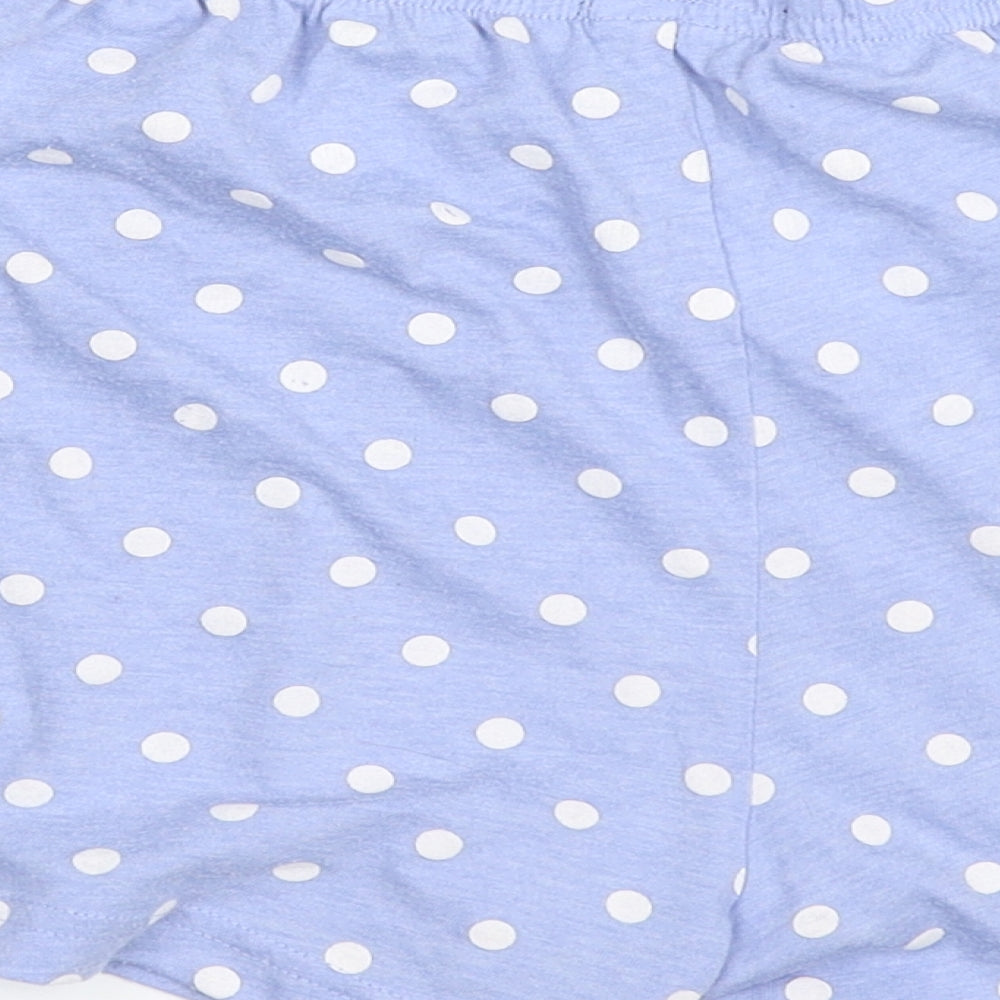 F&F Womens Blue Polka Dot  Top Pyjama Pants Size 8  - pyjama shorts