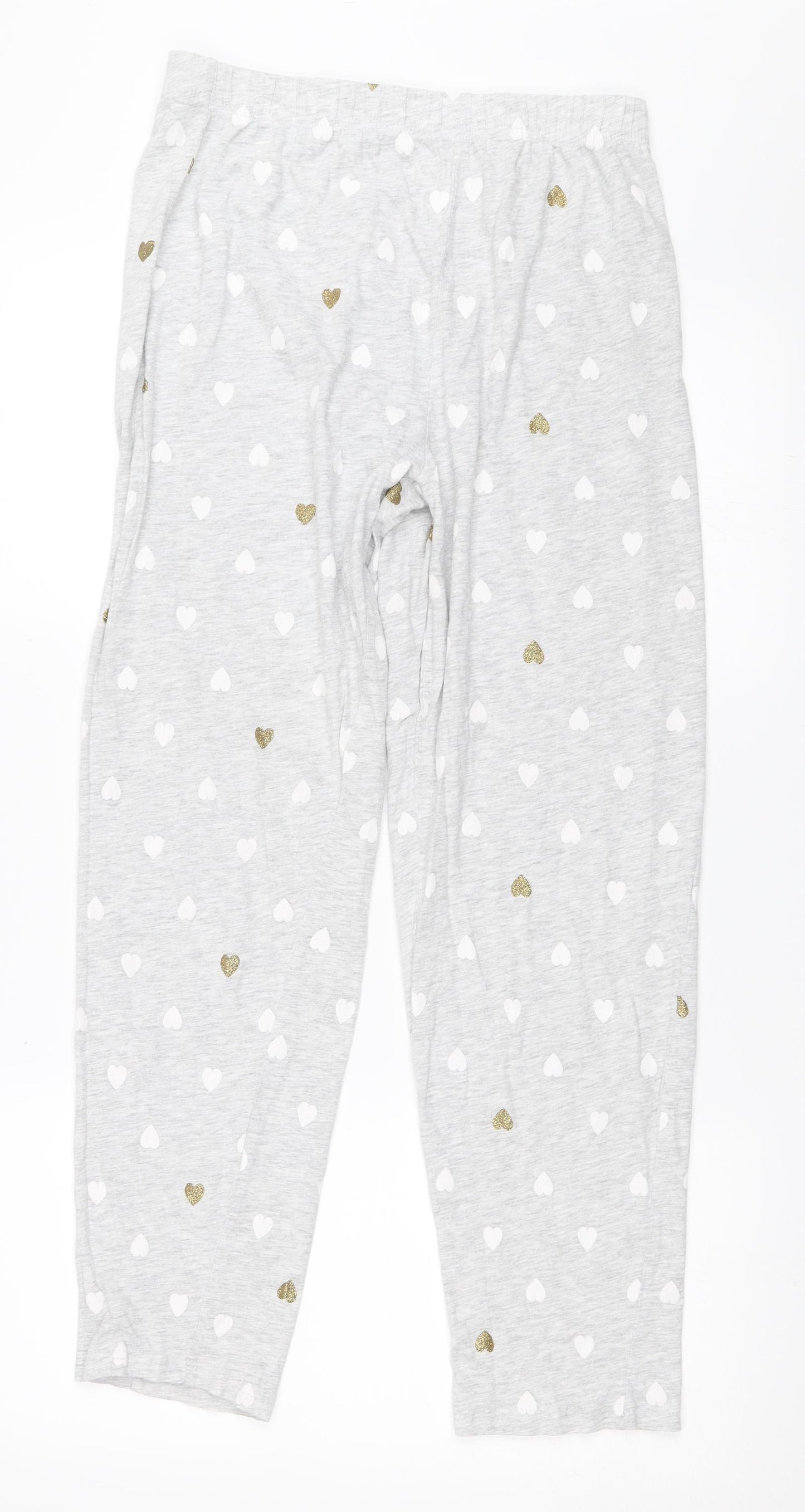F&F Womens Grey Solid  Top Pyjama Pants Size 8