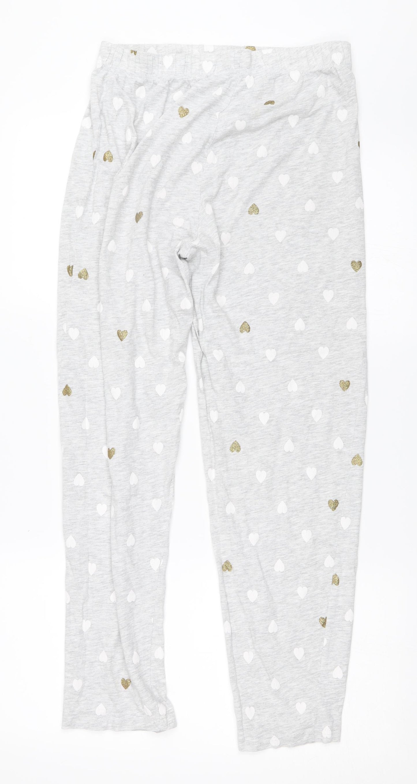F&F Womens Grey Solid  Top Pyjama Pants Size 8