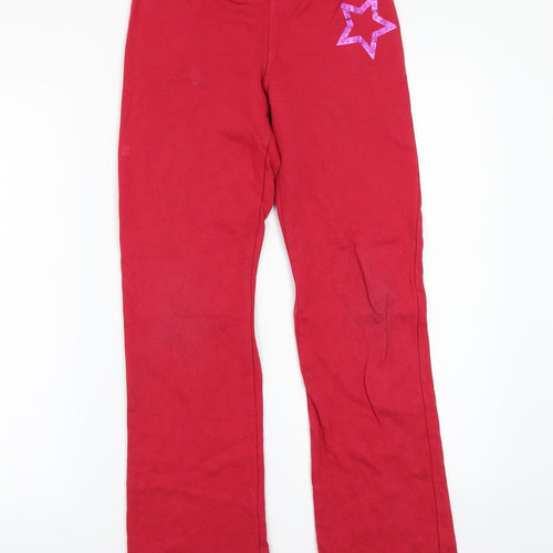 Marks and Spencer Girls Red   Sweatpants Trousers Size 12 Years