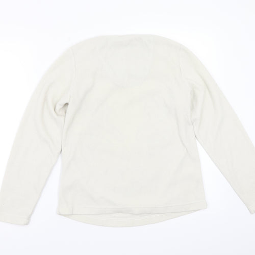 TU Womens White  Rayon Pullover Jumper Size 10
