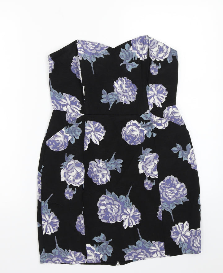 Pine & needles Womens Black Floral  A-Line  Size M
