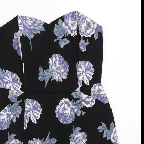 Pine & needles Womens Black Floral  A-Line  Size M