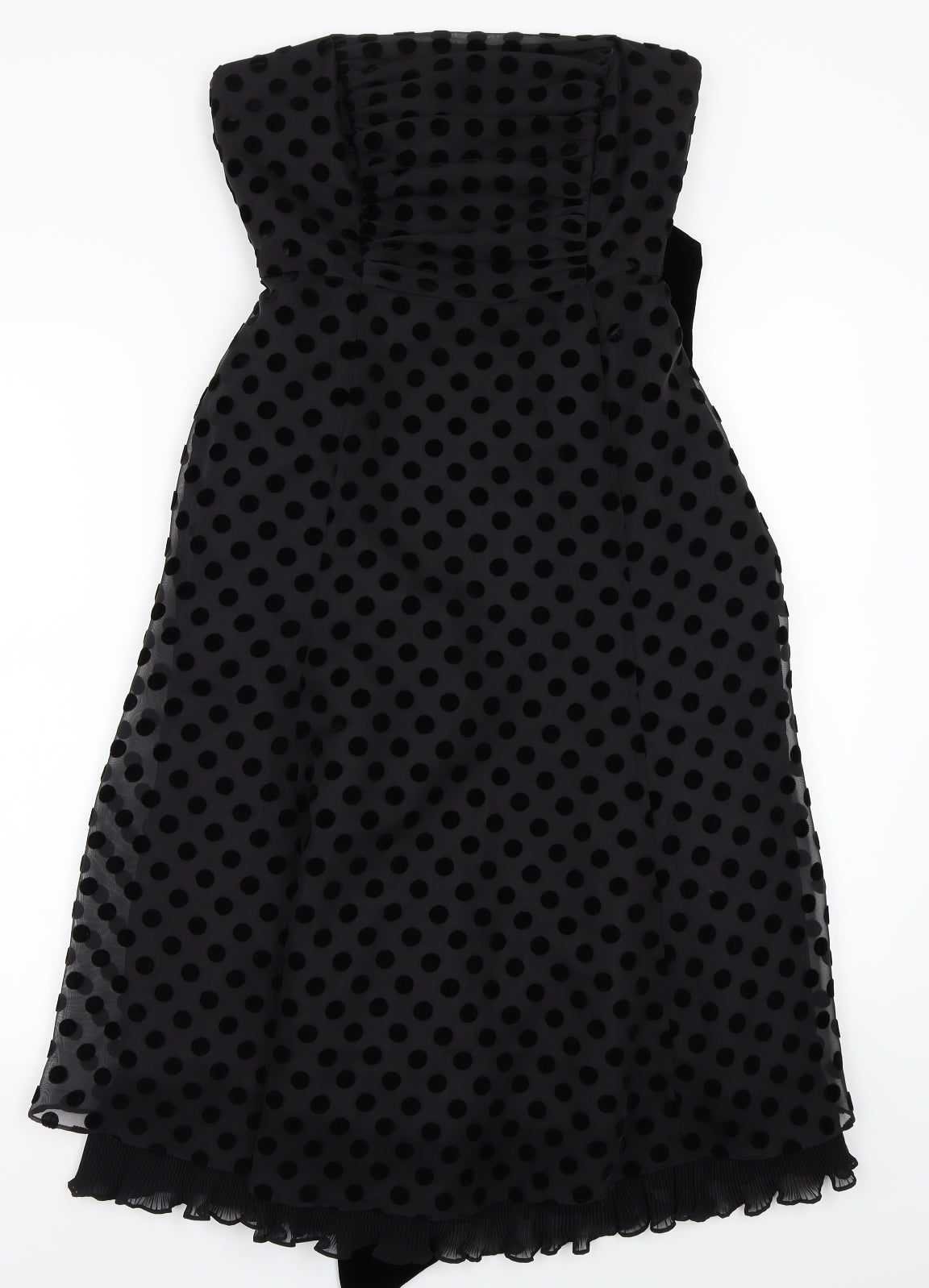Preworn Womens Black Polka Dot  A-Line  Size M