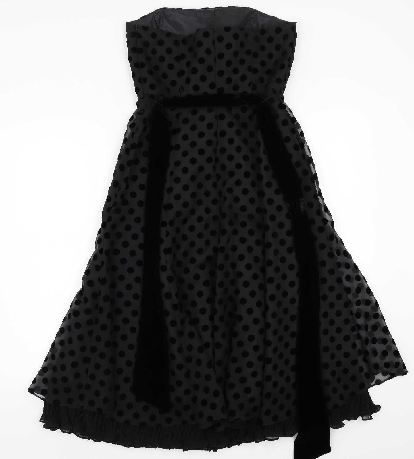 Preworn Womens Black Polka Dot  A-Line  Size M