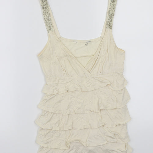 Dorothy Perkins Womens Beige   Basic T-Shirt Size 10