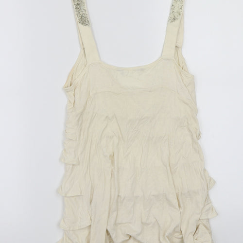 Dorothy Perkins Womens Beige   Basic T-Shirt Size 10