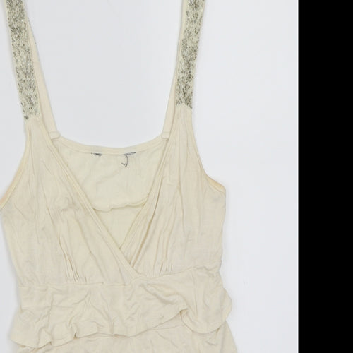 Dorothy Perkins Womens Beige   Basic T-Shirt Size 10