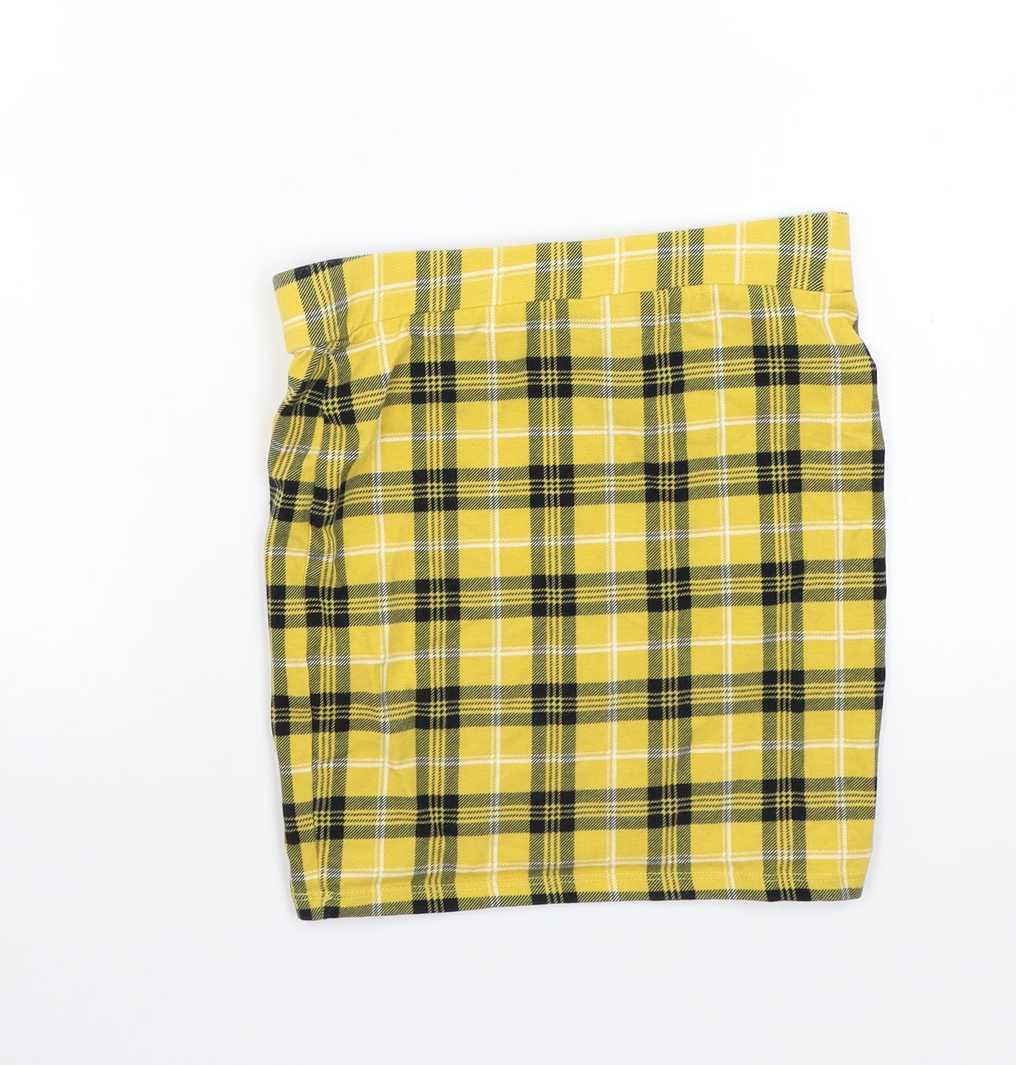 Newlook Girls Yellow Check  A-Line Skirt Size 10-11 Years