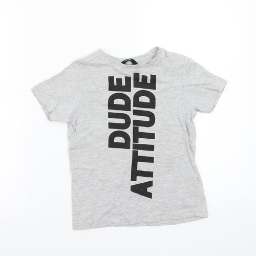 George Boys Grey   Basic T-Shirt Size 5-6 Years