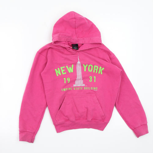 Point Sportswear Girls Pink  Rayon Pullover Hoodie Size S