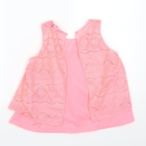 Young Dimension Girls Pink   Basic T-Shirt Size 9-10 Years
