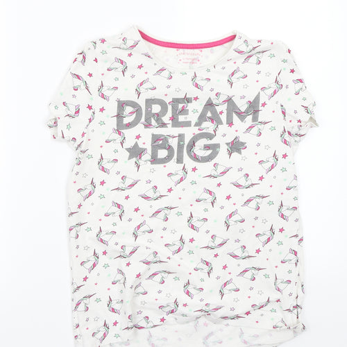 Primark Girls White  Rayon Basic T-Shirt Size 13 Years