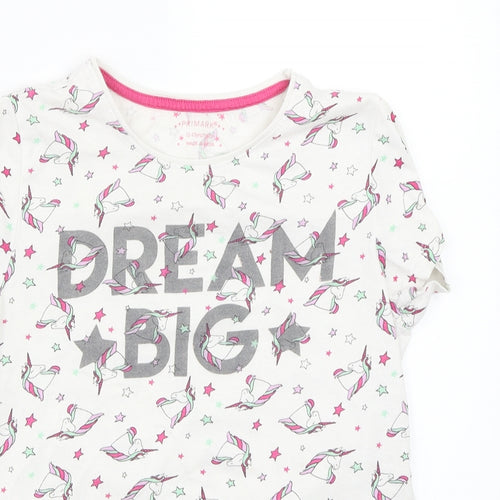 Primark Girls White  Rayon Basic T-Shirt Size 13 Years