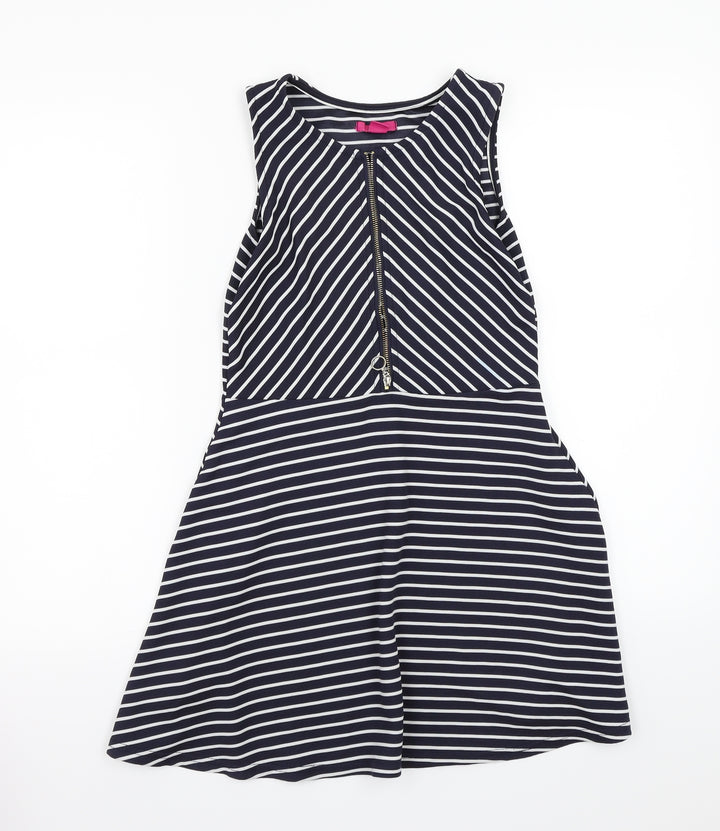 Young Dimension Girls Blue Striped  A-Line  Size 9-10 Years